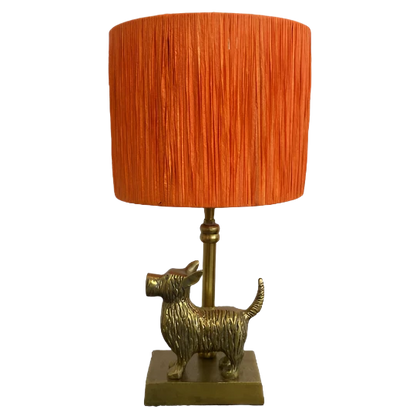 Orange Raffia lampshade extra sml