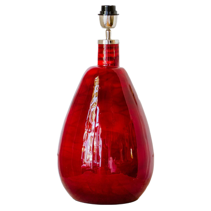 Glass Teardrop Lamp Base in Crimson