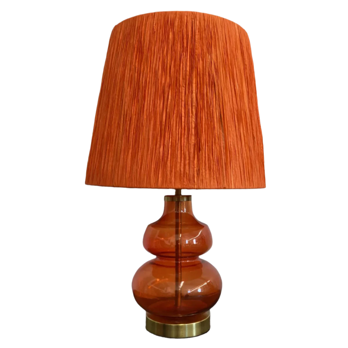 Orange Raffia lampshade medium