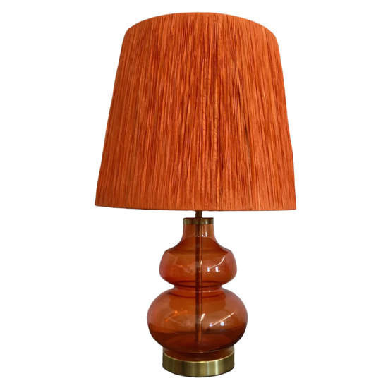 Orange Raffia lampshade medium