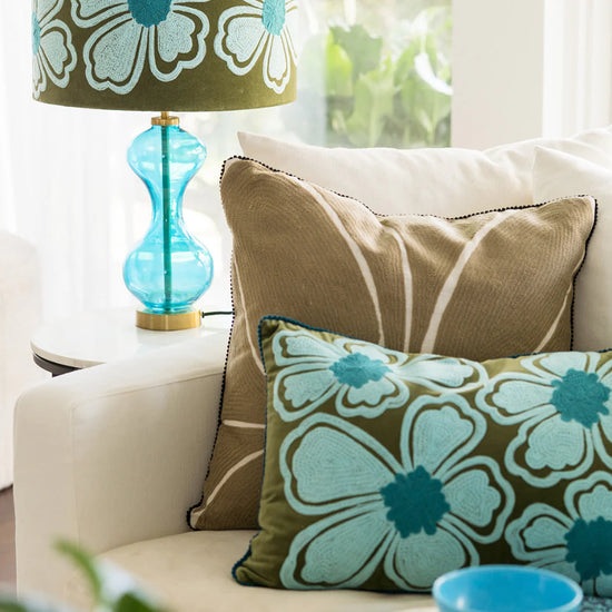 Turquoise hourglass lamp base for bedroom