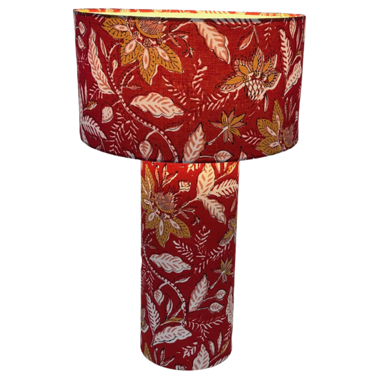 Red Floral Lamp