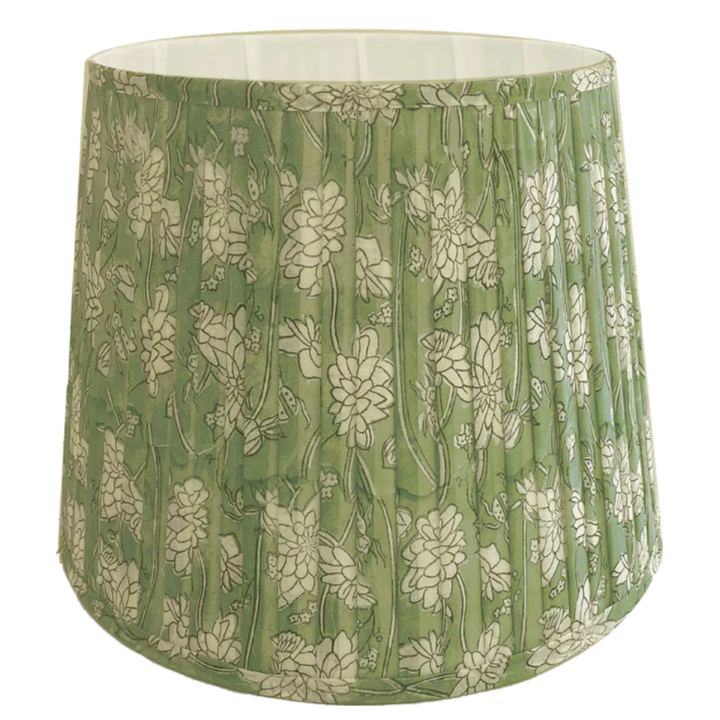 Green pleated deals lampshade