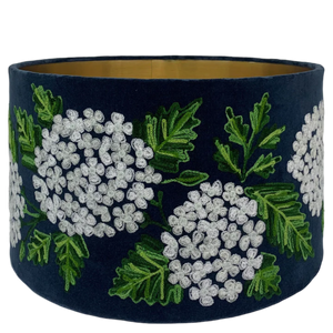 Hydrangeas on Midnight lampshade