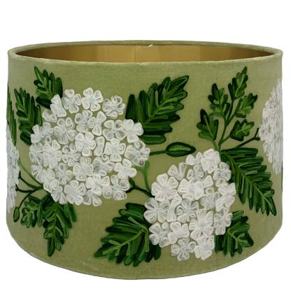 Hydrangeas on Green lampshade