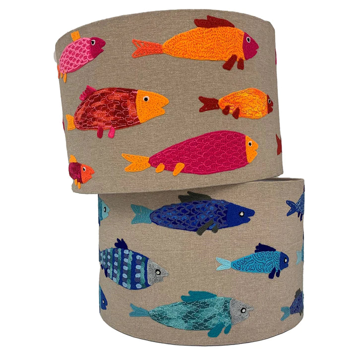 Tropical Fish in Pink Lampshade