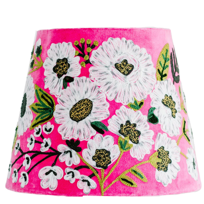Anemone Taper Shade on Pink Velvet