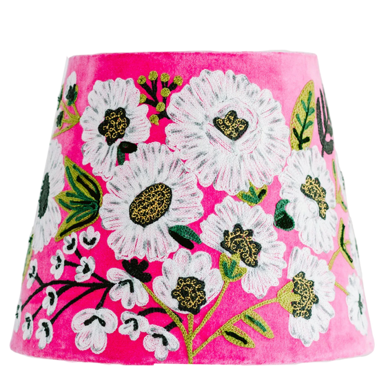 Anemone Taper Shade on Pink Velvet