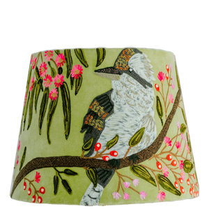 Kookaburra on Sage Green Velvet