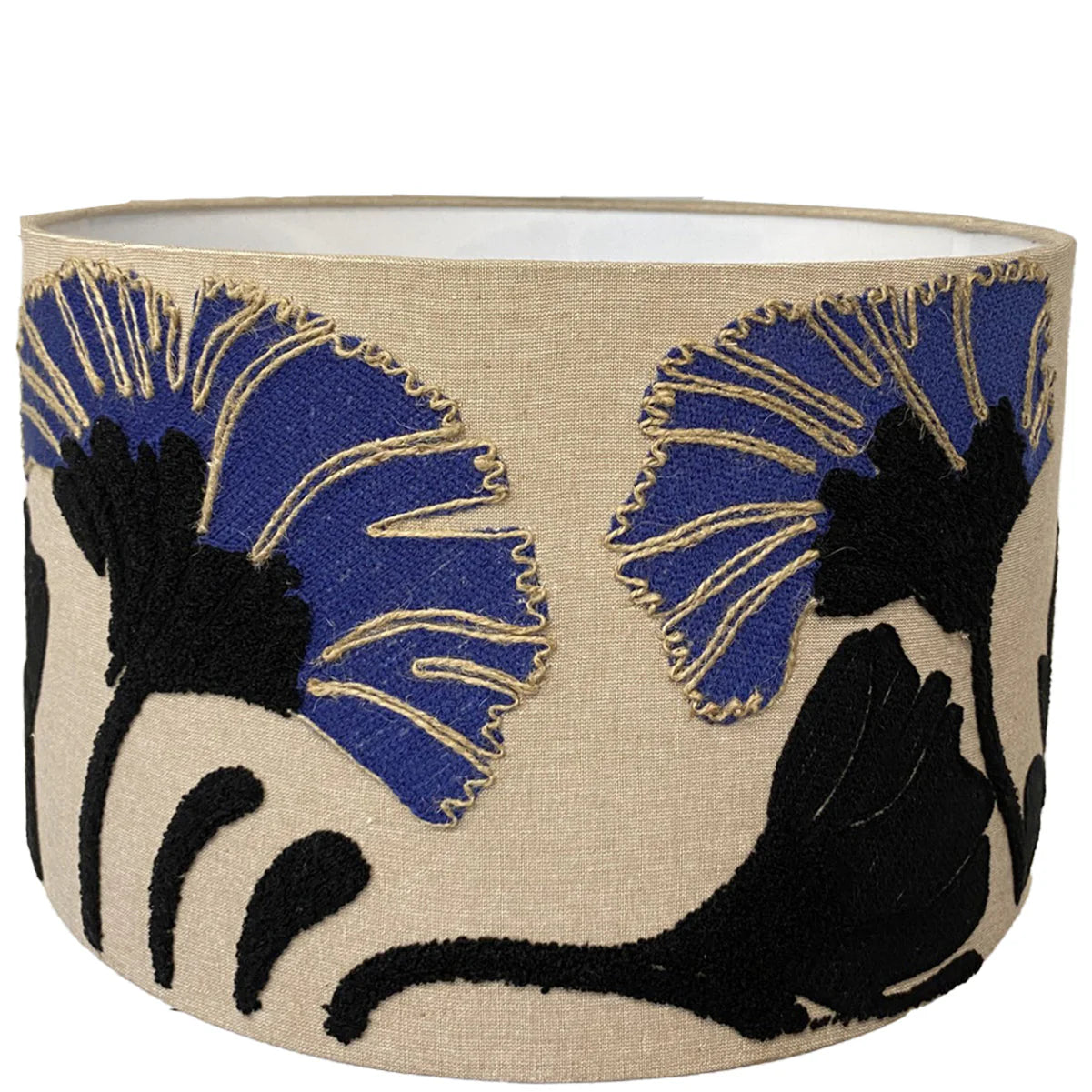 Gingko Leaf Pattern on Linen Lampshade