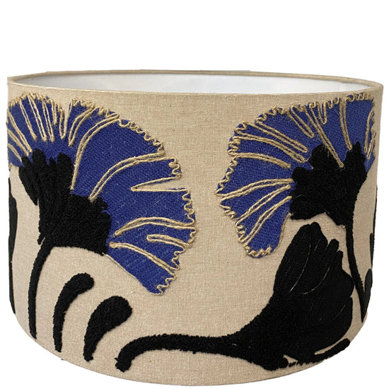 Gingko Leaf Pattern on Linen Lampshade