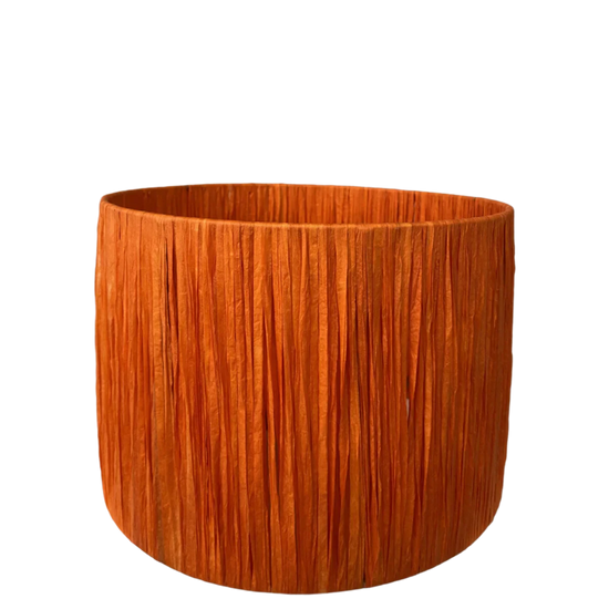 Orange Raffia lampshade extra sml