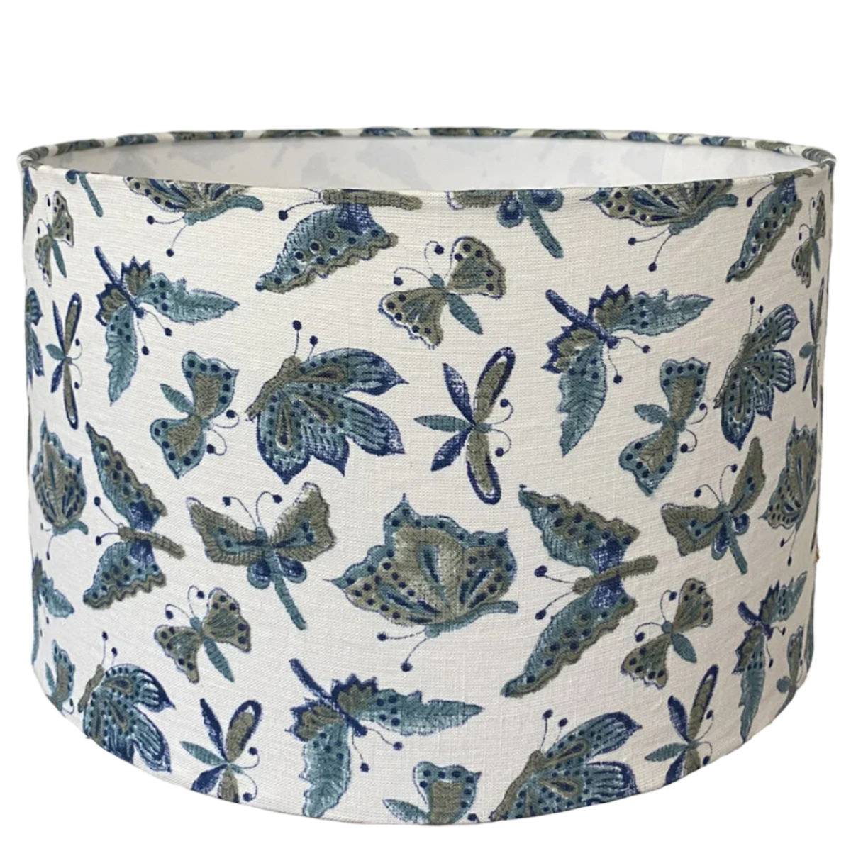 Blue butterflies on linen