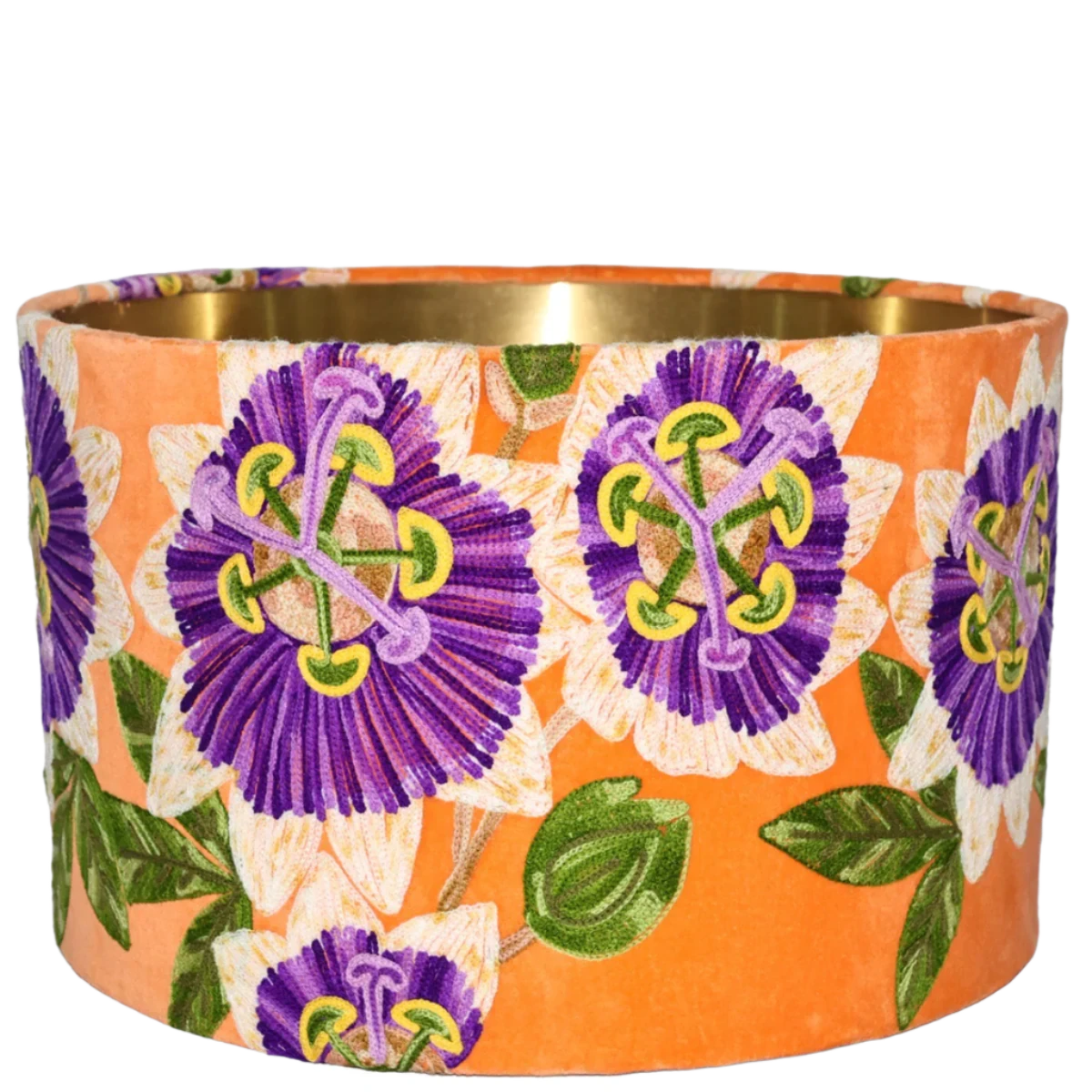 Passionfruit Flower on Orange Velvet