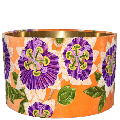 Passionfruit Flower on Orange Velvet