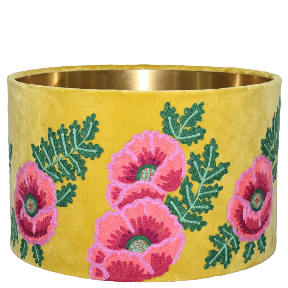 Camelia on Yellow Velvet cushion