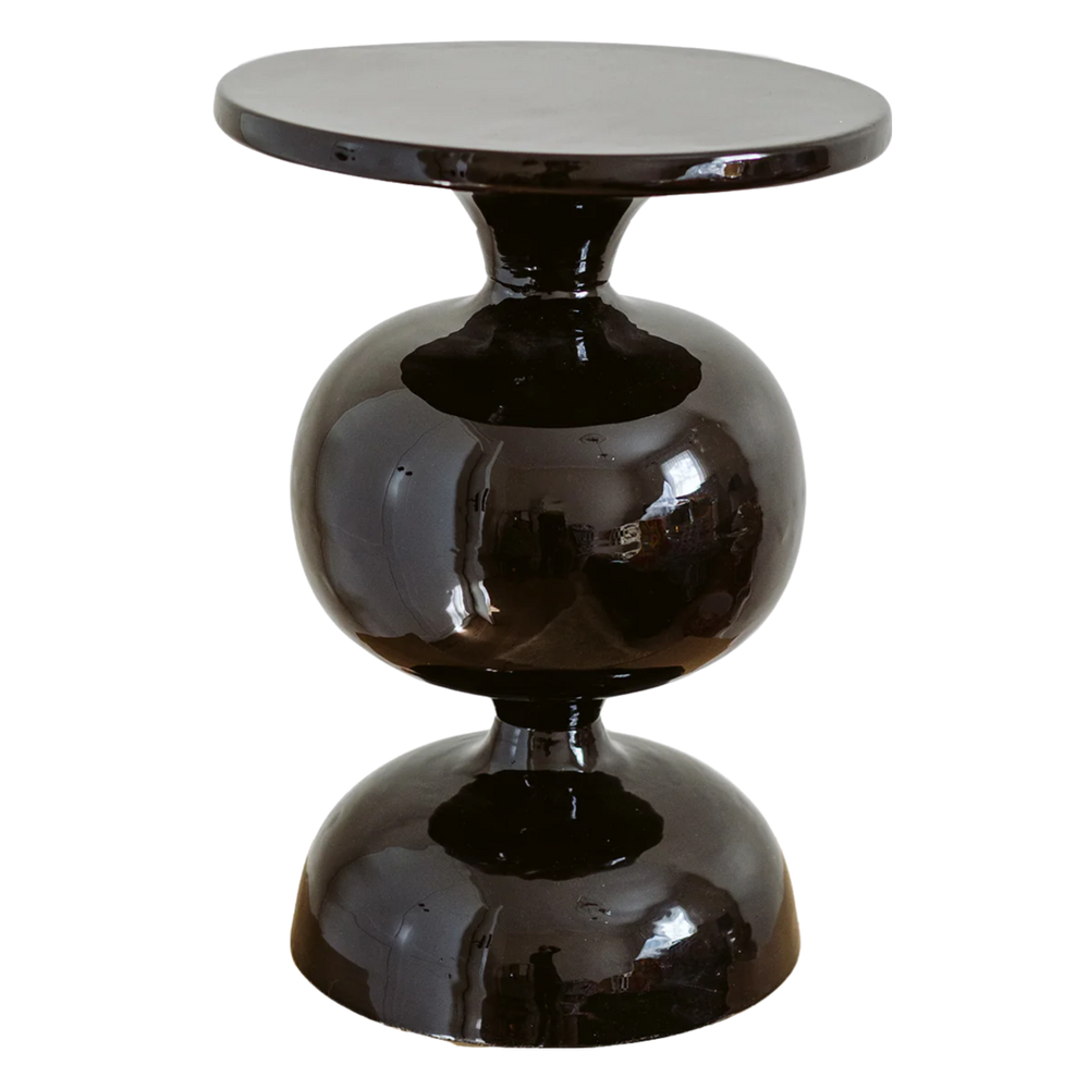 Enamelled Ball Side Table In Charcoal Pink Flamingo Interiors Pty Ltd enamelled-ball-side-table-in-charcoal-pink-flamingo-interiors-pty-ltd