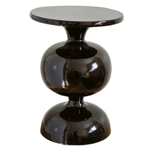 Enamelled Ball Side Table in Charcoal