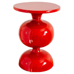 Enamelled Ball Side Table in Orange