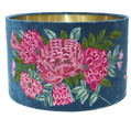Peonies on Teal Lampshade large