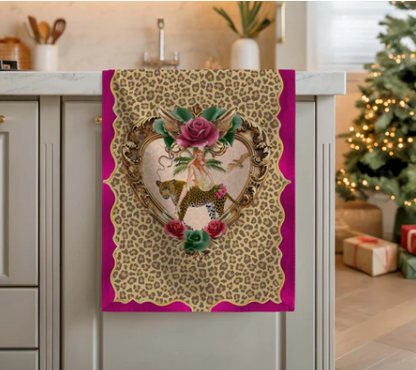 Tiger Rose Linen Tea Towel