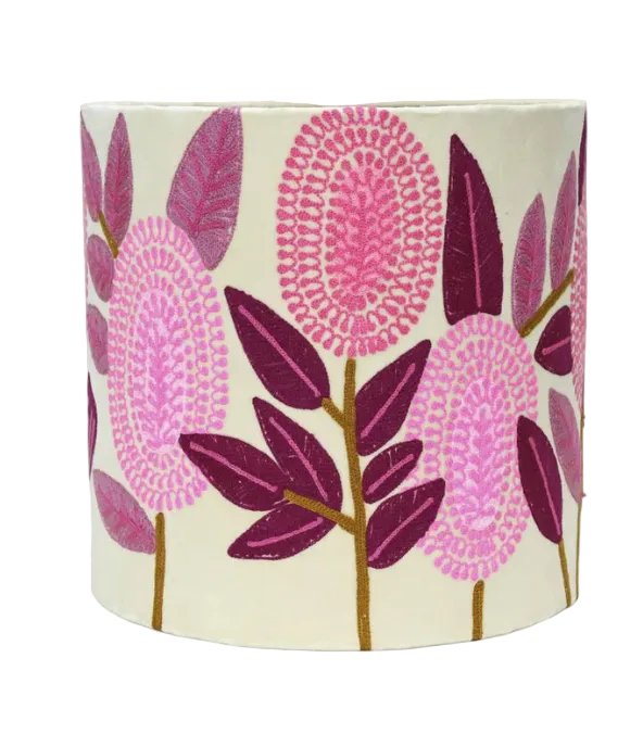 Banksia in Pink on Velvet Lampshade