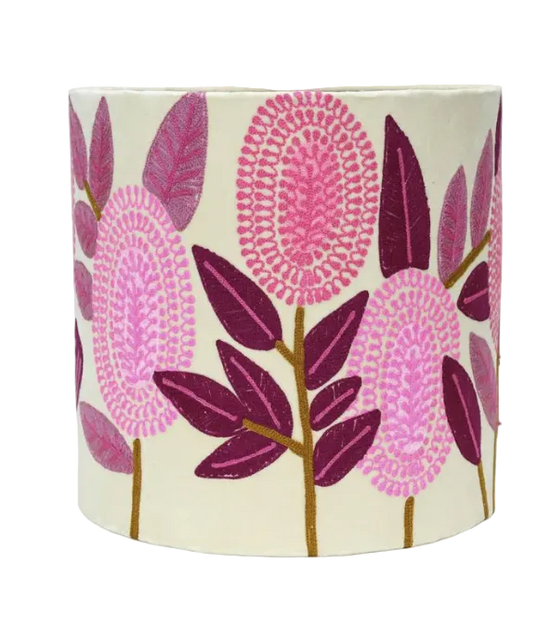 Banksia in Pink on Velvet Lampshade