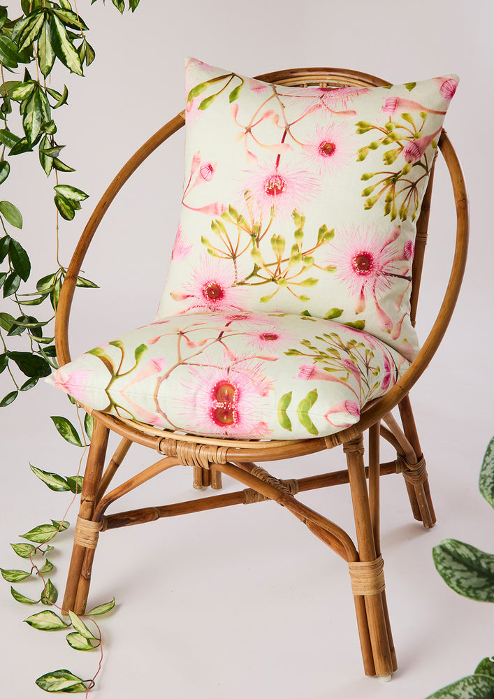 Fairy Floss Eucalyptus 100% Linen Cushion Cover