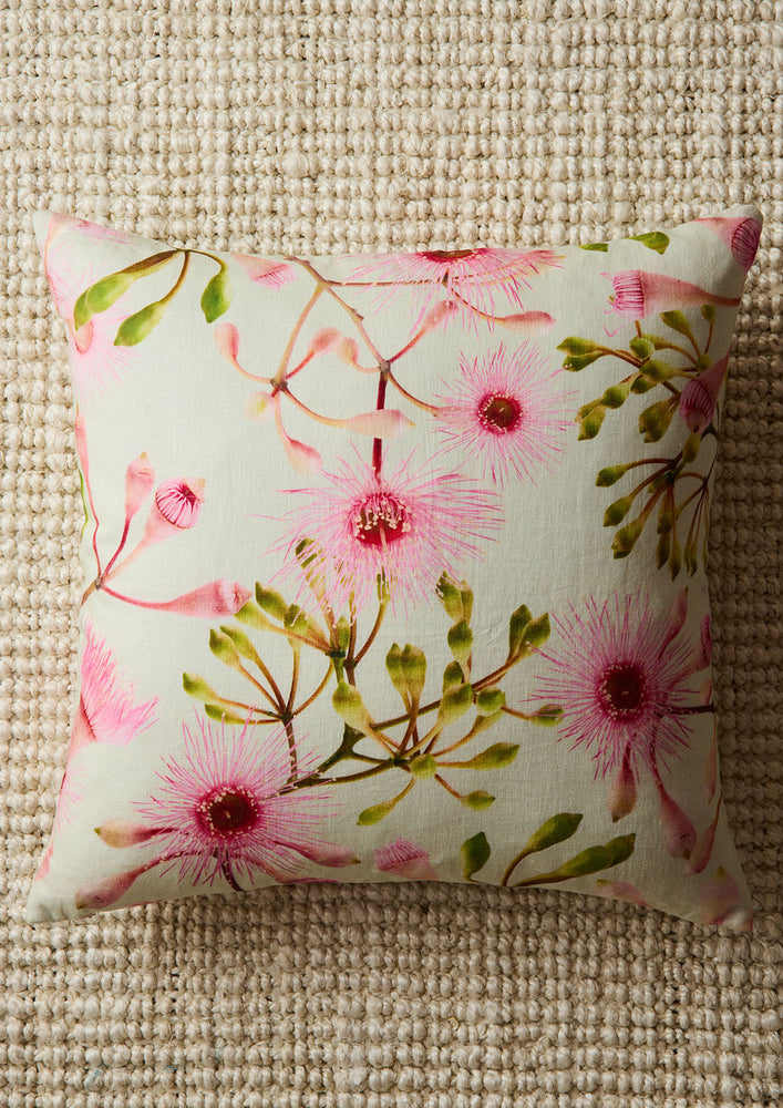 Fairy Floss Eucalyptus 100% Linen Cushion Cover