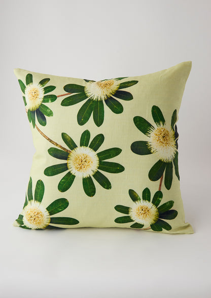 Banksia Green 100% Linen Cushion Cover