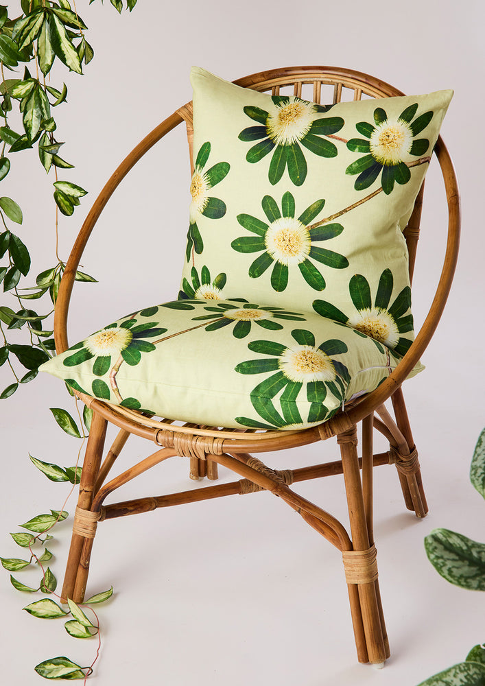 Banksia Green 100% Linen Cushion Cover