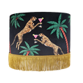 Cocktail Cheetahs on Black Velvet with tassels