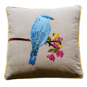 Birdlife in Blue cushion