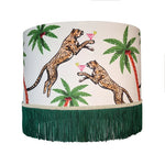 Cocktail Cheetahs on Snow Velvet with tassels