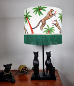 Cocktail Cheetahs on Snow Velvet with tassels