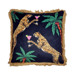 Cocktail Leopards Velvet Cushion