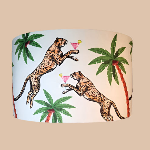 Cocktail Cheetahs on White Velvet
