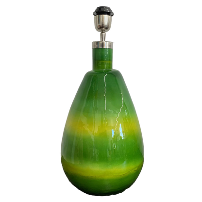 Glass Teardrop Lamp Base in Green
