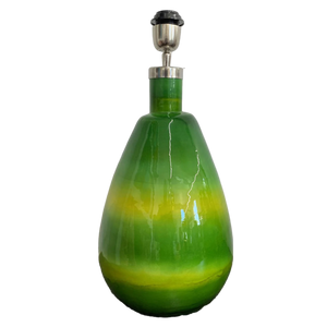 Glass Teardrop Lamp Base in Green