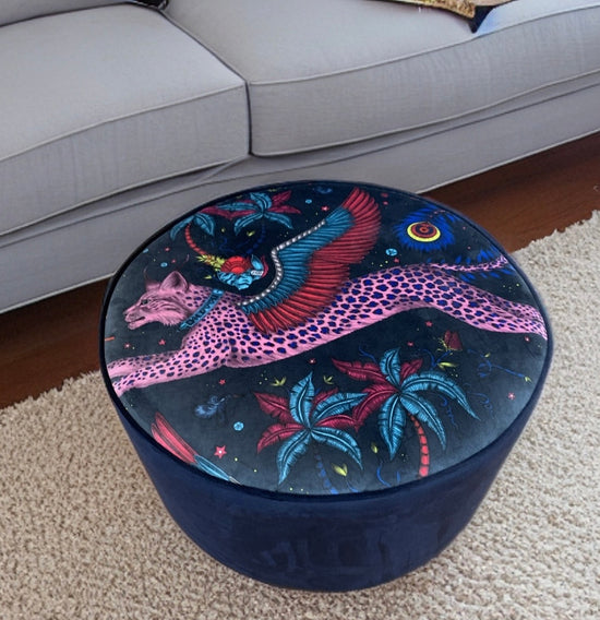 Lynx Velvet Ottoman PRE ORDER