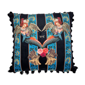 Mermaids Cushion In Blue Velvet Cushion