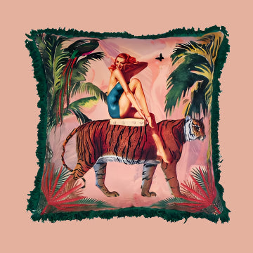 Jungle Walk in Pink cushion