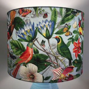 Paradise in blue lampshade