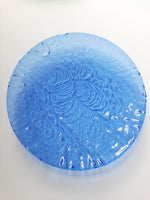 Ripple blue glass platter