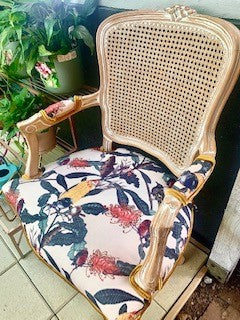 Wren and Banksia Rattan Backed Carver