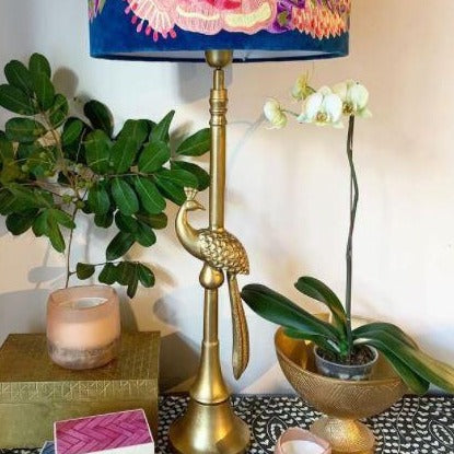 Tall Bronze Peacock lamp base