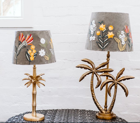 Double Palm bronze table lamp base