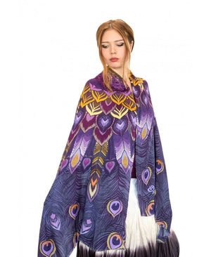 Shovava Purple Peacock organic cotton scarf