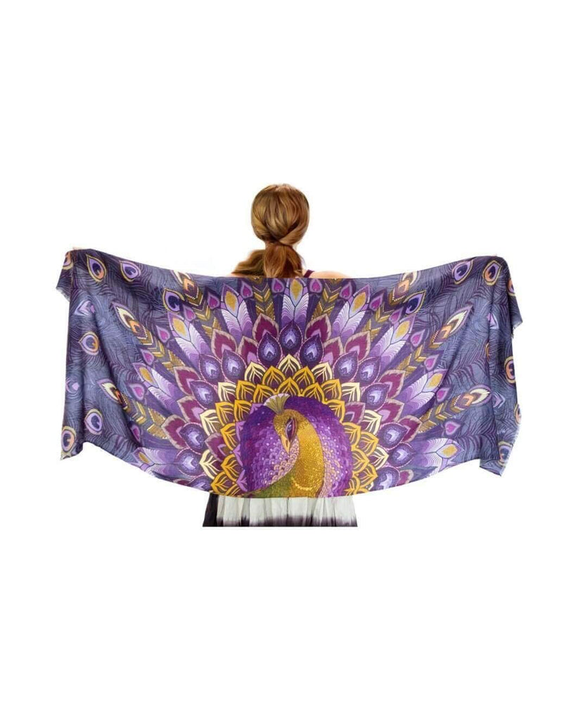 Shovava Purple Peacock organic cotton scarf