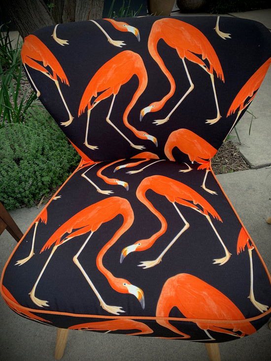 Orange Flamingo on Black Velvet